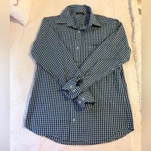 Blue Gingham Button Down Shirt